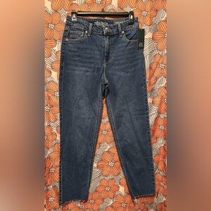 High Rise Straight Leg Ankle Jeans
